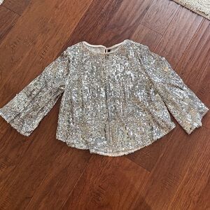 Zara Cream Sequin top.